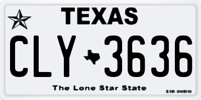 TX license plate CLY3636