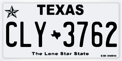 TX license plate CLY3762