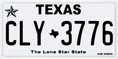 TX license plate CLY3776
