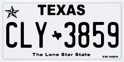 TX license plate CLY3859