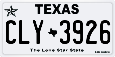TX license plate CLY3926