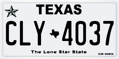 TX license plate CLY4037