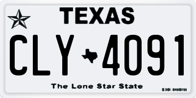 TX license plate CLY4091