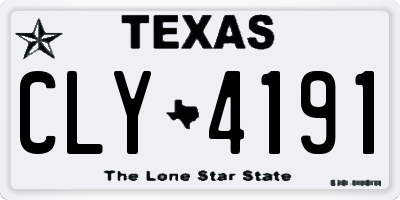 TX license plate CLY4191