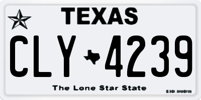 TX license plate CLY4239