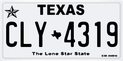 TX license plate CLY4319
