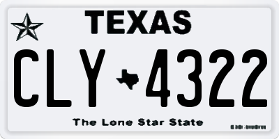 TX license plate CLY4322