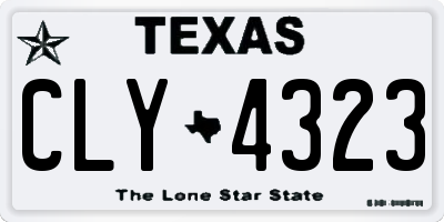 TX license plate CLY4323