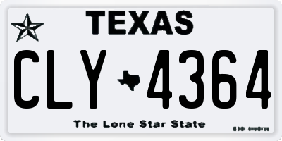 TX license plate CLY4364