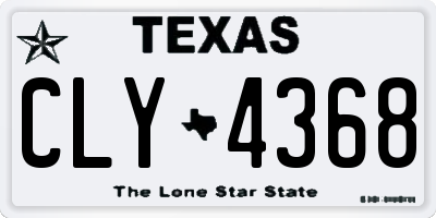 TX license plate CLY4368