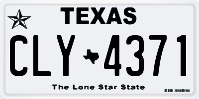 TX license plate CLY4371