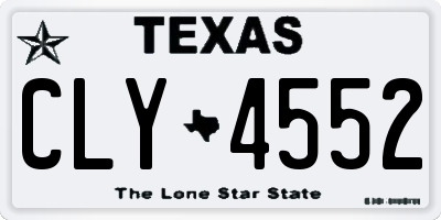 TX license plate CLY4552