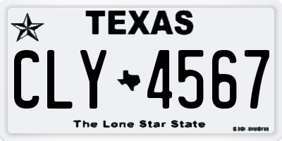 TX license plate CLY4567