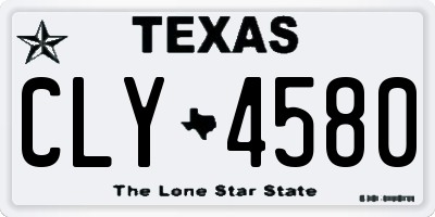 TX license plate CLY4580