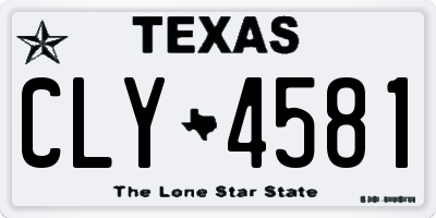 TX license plate CLY4581