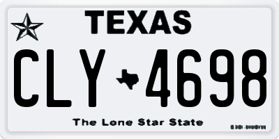 TX license plate CLY4698