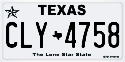 TX license plate CLY4758
