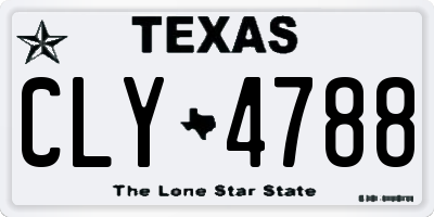 TX license plate CLY4788