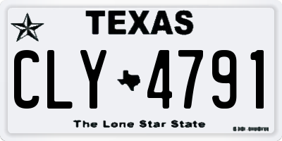 TX license plate CLY4791