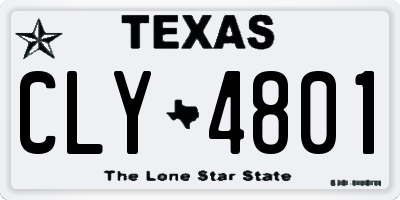 TX license plate CLY4801