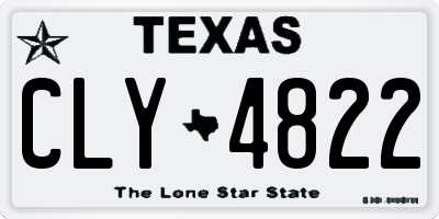 TX license plate CLY4822
