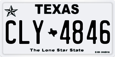 TX license plate CLY4846