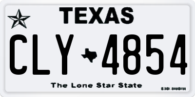 TX license plate CLY4854