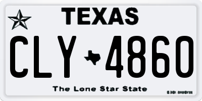 TX license plate CLY4860