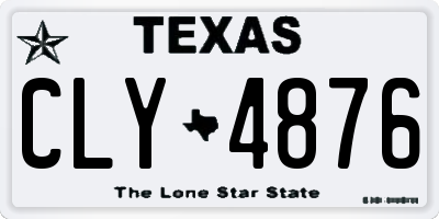 TX license plate CLY4876