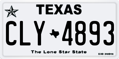 TX license plate CLY4893