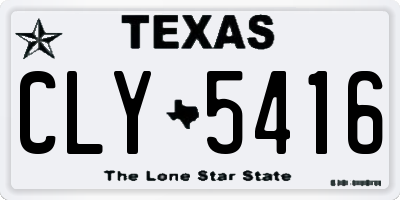 TX license plate CLY5416