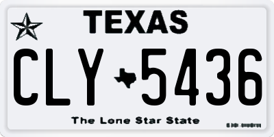 TX license plate CLY5436