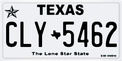 TX license plate CLY5462
