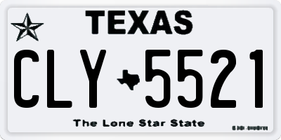 TX license plate CLY5521