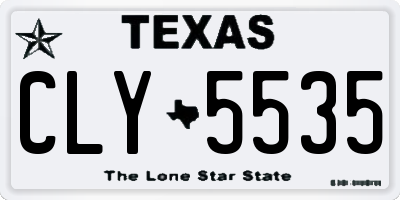 TX license plate CLY5535