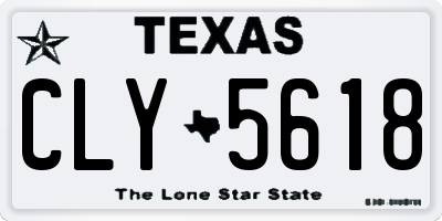 TX license plate CLY5618