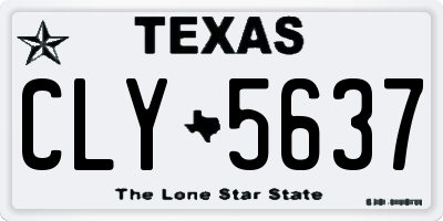 TX license plate CLY5637