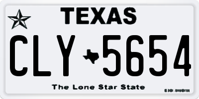 TX license plate CLY5654