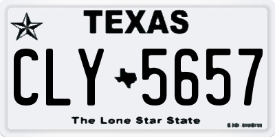 TX license plate CLY5657
