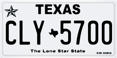 TX license plate CLY5700