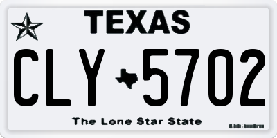 TX license plate CLY5702