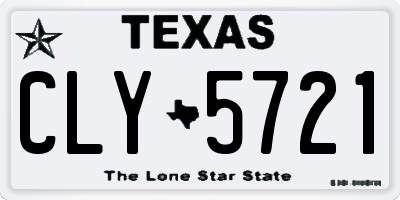 TX license plate CLY5721