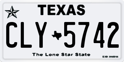 TX license plate CLY5742