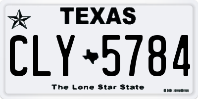 TX license plate CLY5784