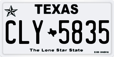 TX license plate CLY5835