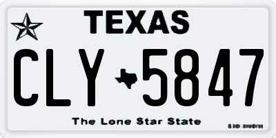 TX license plate CLY5847