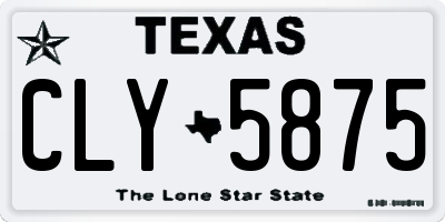 TX license plate CLY5875