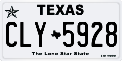 TX license plate CLY5928