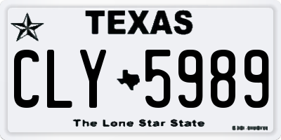 TX license plate CLY5989