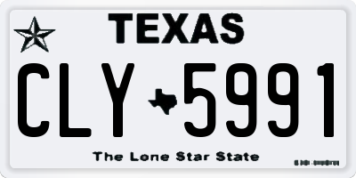 TX license plate CLY5991